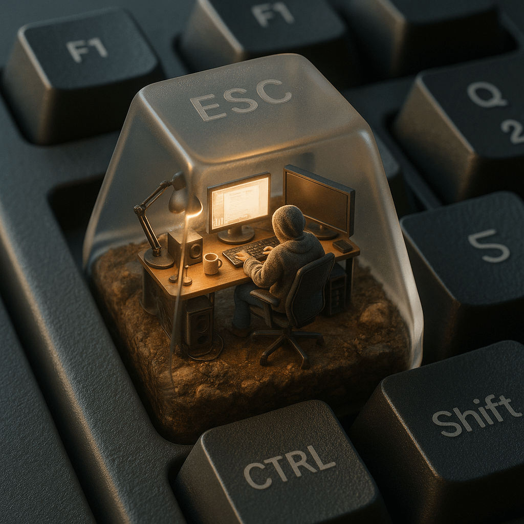 AI image prompt – ESC Keycap Miniature Diorama output image
