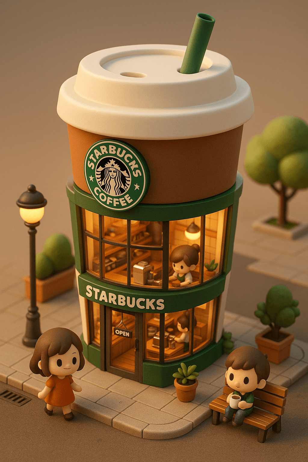 AI image prompt – Miniature 3D Building output image