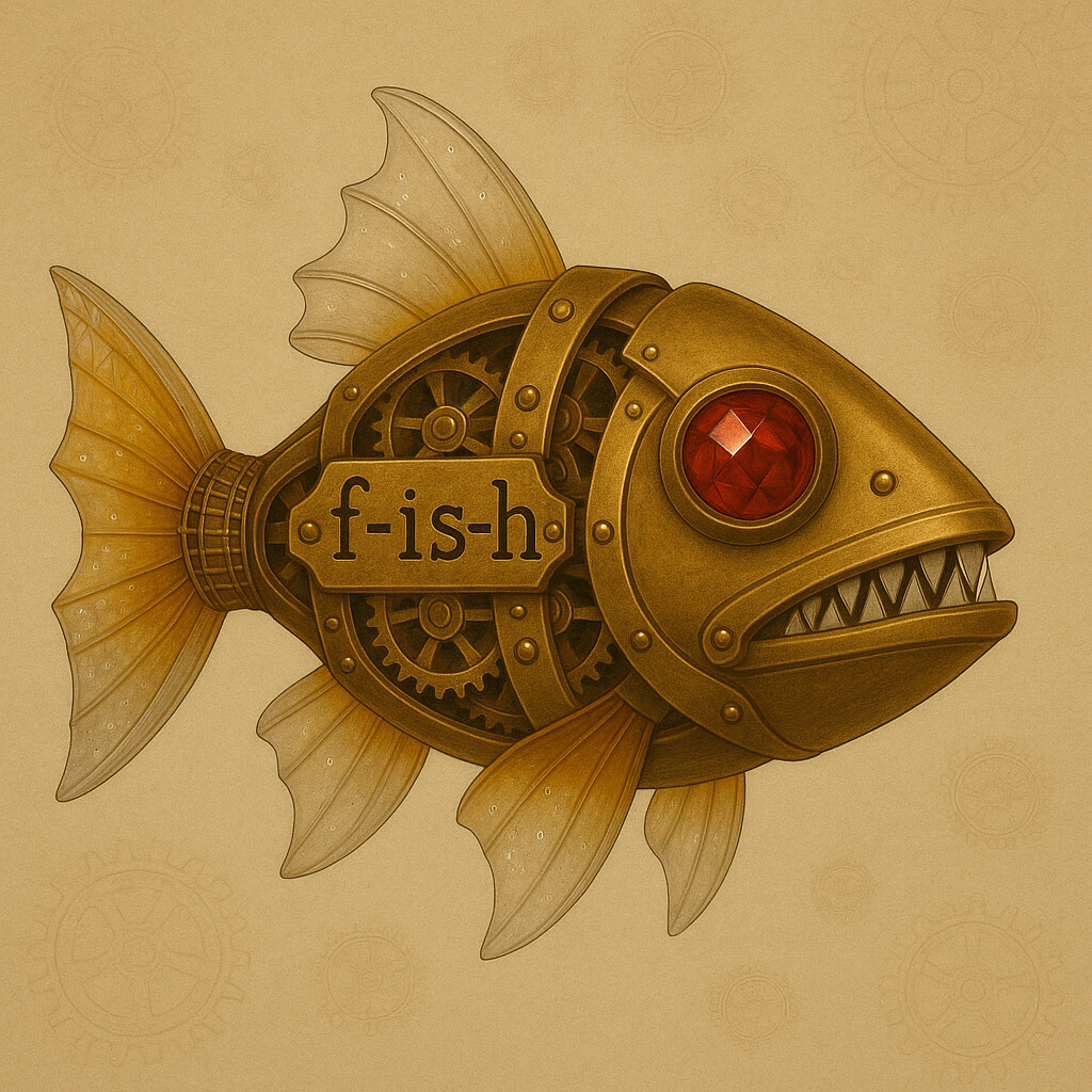 AI image prompt – Steampunk Mechanical Fish output image