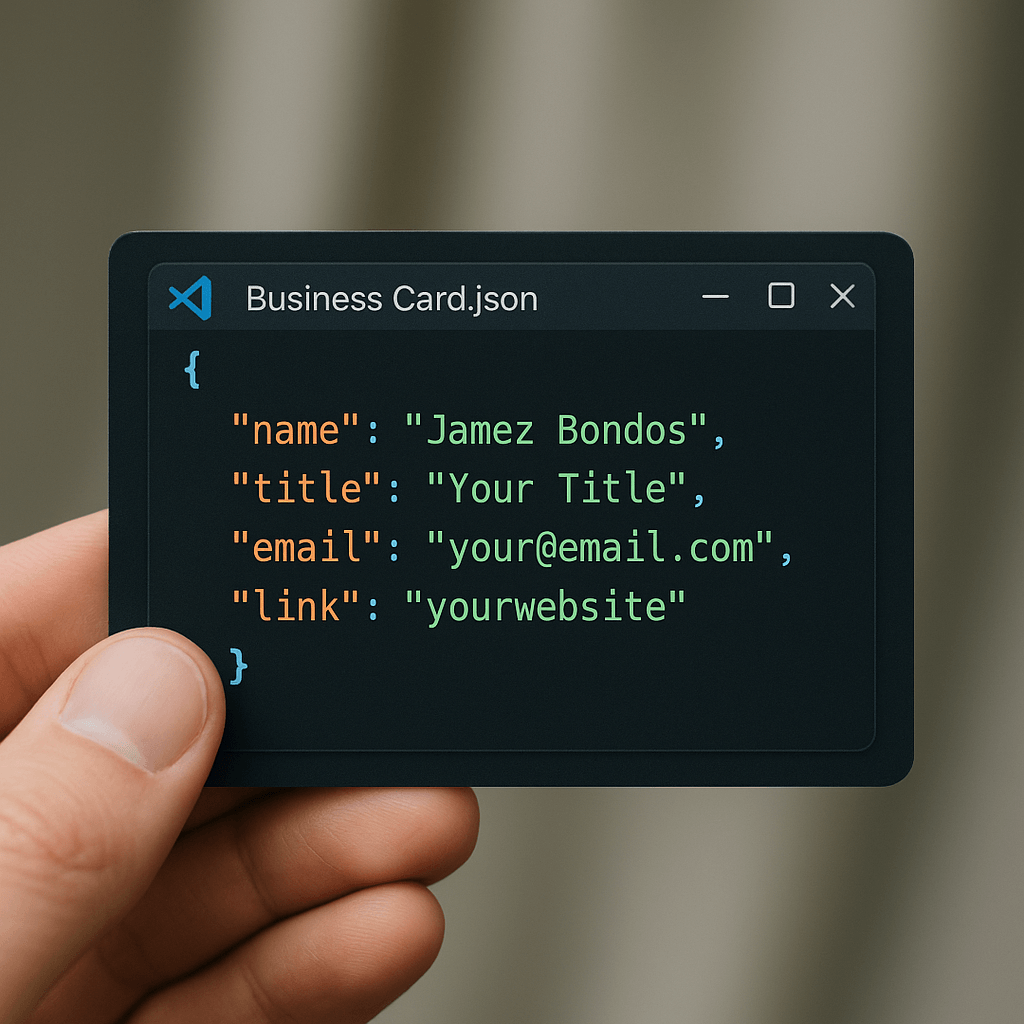 AI image prompt – Code Style Business Card output image