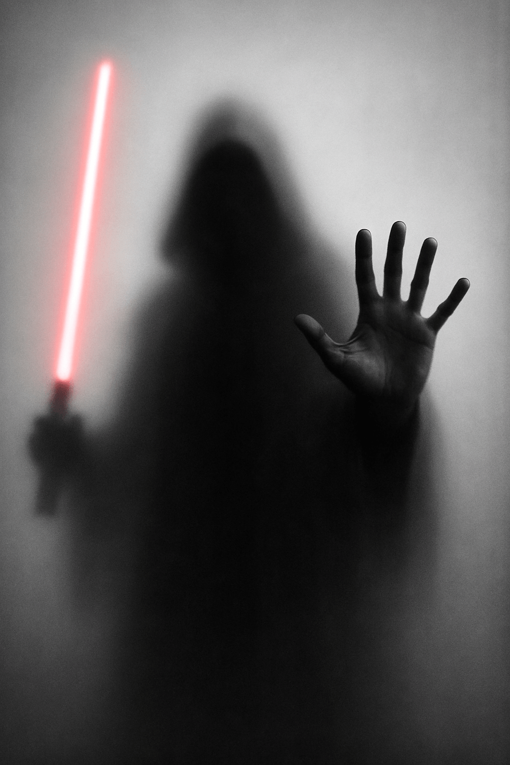 AI image prompt – Blurred Silhouette Behind Frosted Glass output image