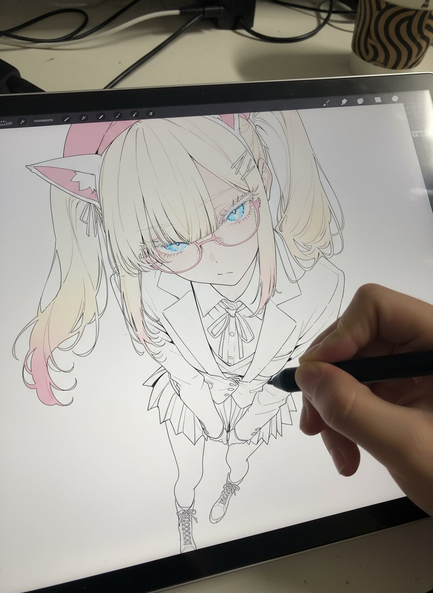 AI image prompt – Drawing on a Pen Display output image