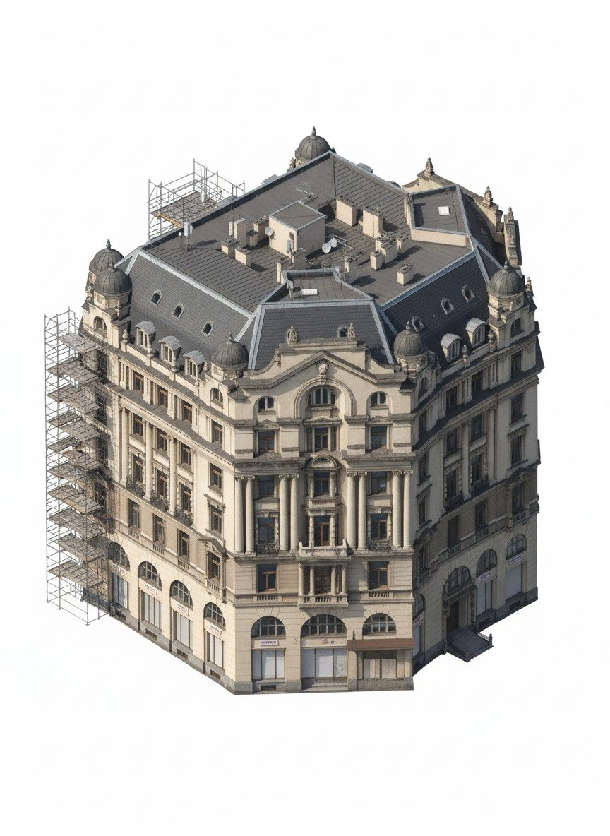 AI image prompt – Extract 3D Buildings/Make Isometric Models output image