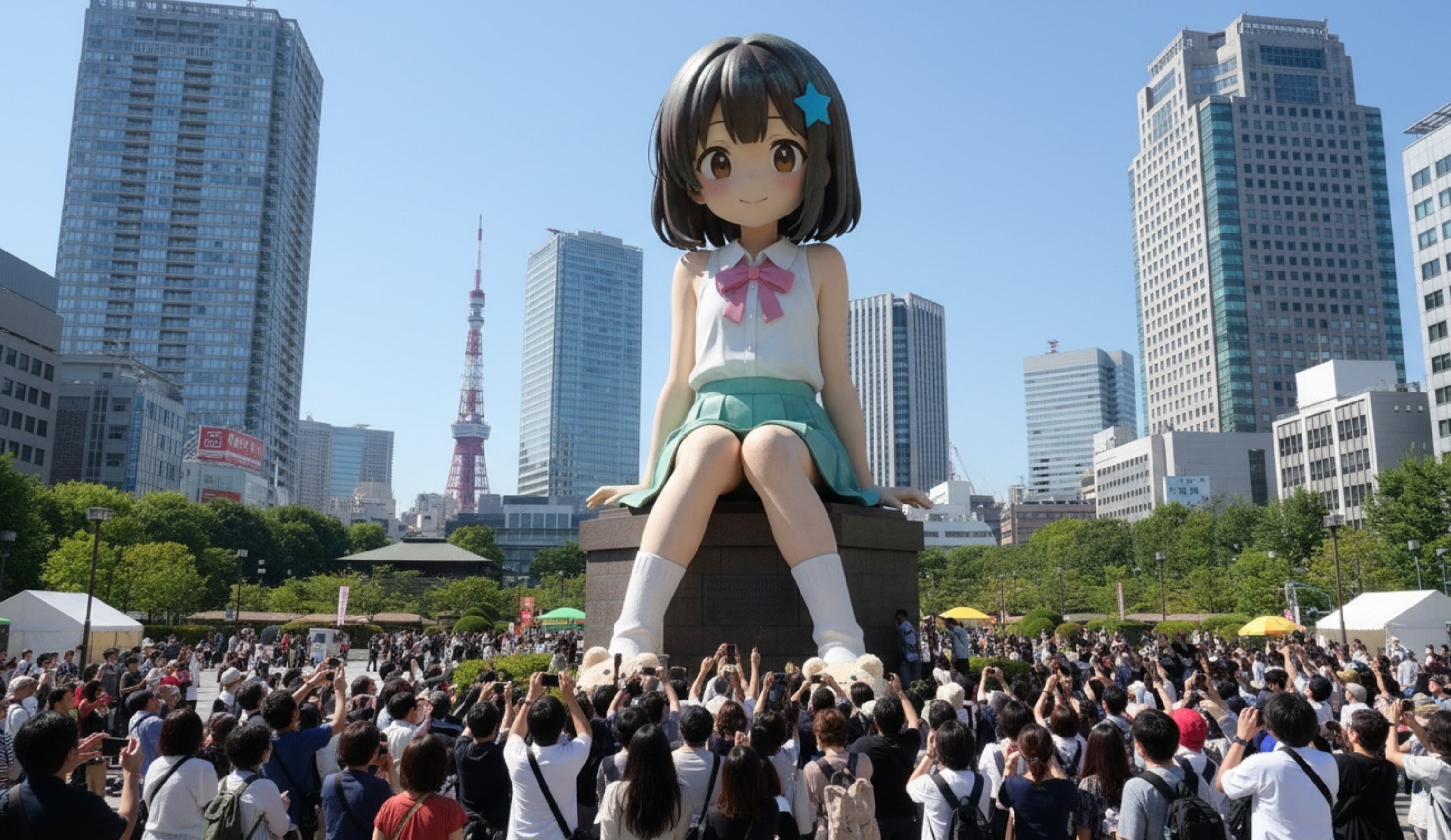 AI image prompt – Place Anime Statue in Real Life output image