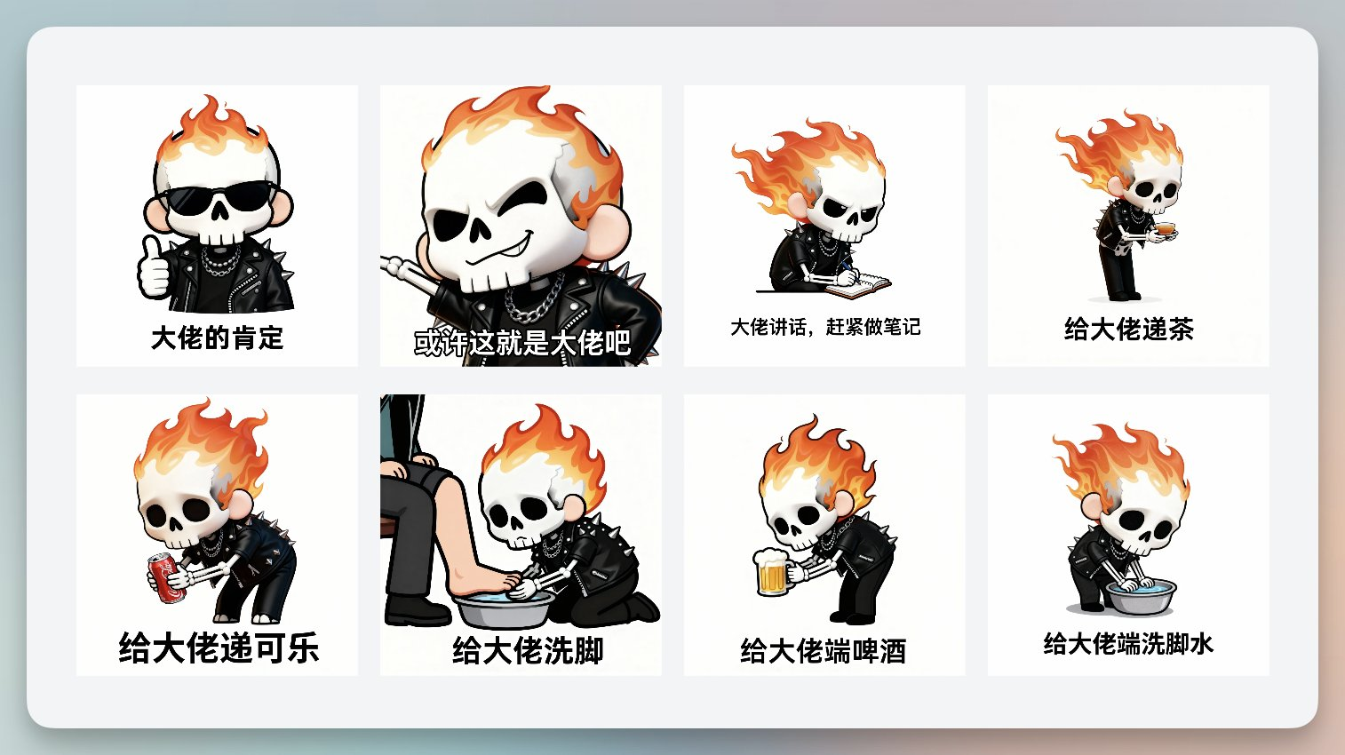 AI image prompt – Custom Character Emoji Pack Generation output image