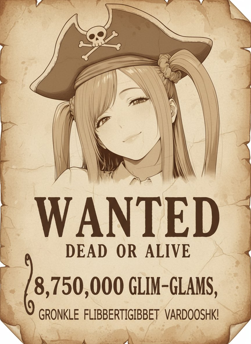 AI image prompt – Pirate Wanted Poster output image