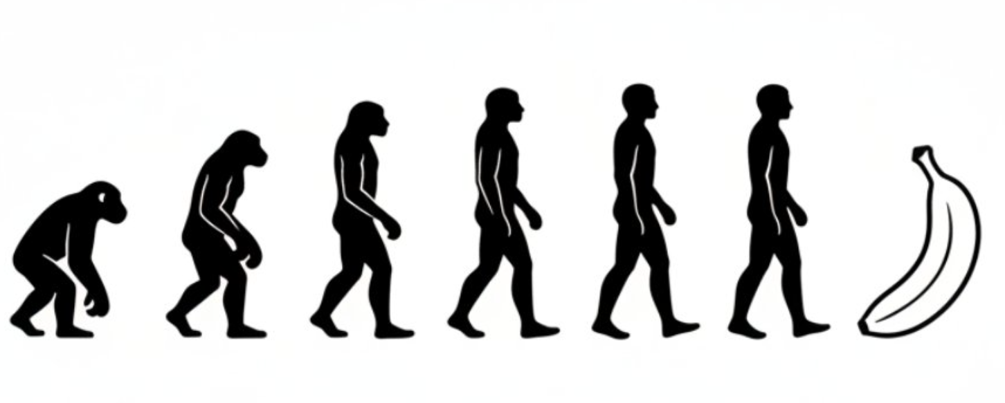 AI image prompt – Black and White Evolution Chart output image
